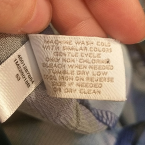 Chico's Sheer Multi Color Top 3/4 Sleeve (size 1) - Picture 4 of 5